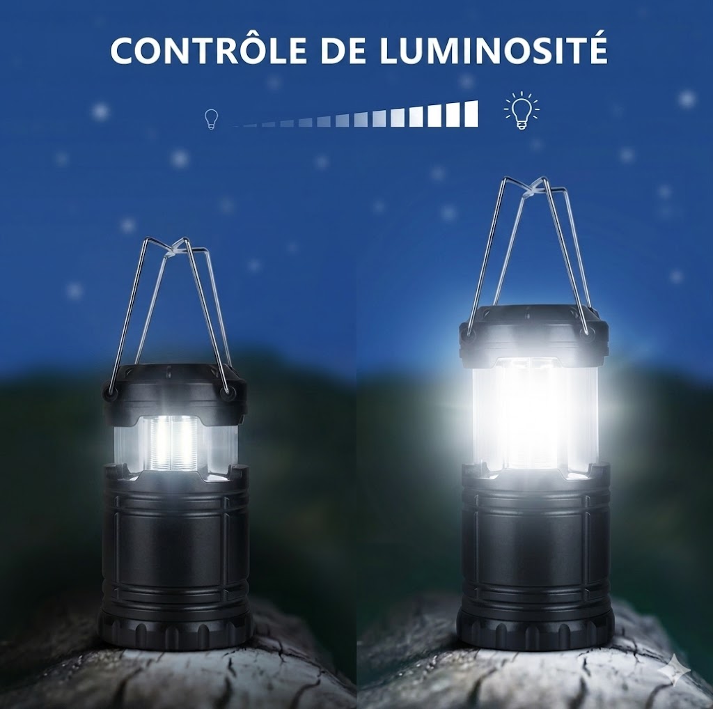 Lanterne LED Camping Pliable à Piles